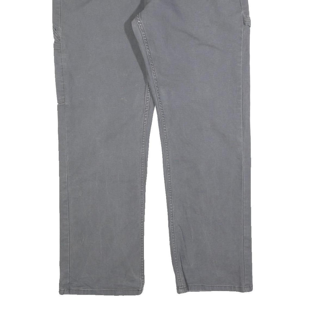DICKIES Mens Grey Cotton Blend Regular Fit Straight Leg Trousers W36 L30