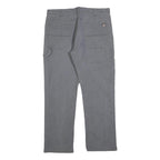 DICKIES Mens Grey Cotton Blend Regular Fit Straight Leg Trousers W36 L30