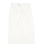 Womens Relaxed Fit White Pinstripe Trousers W26 L30 Classic Straight Zip Closure