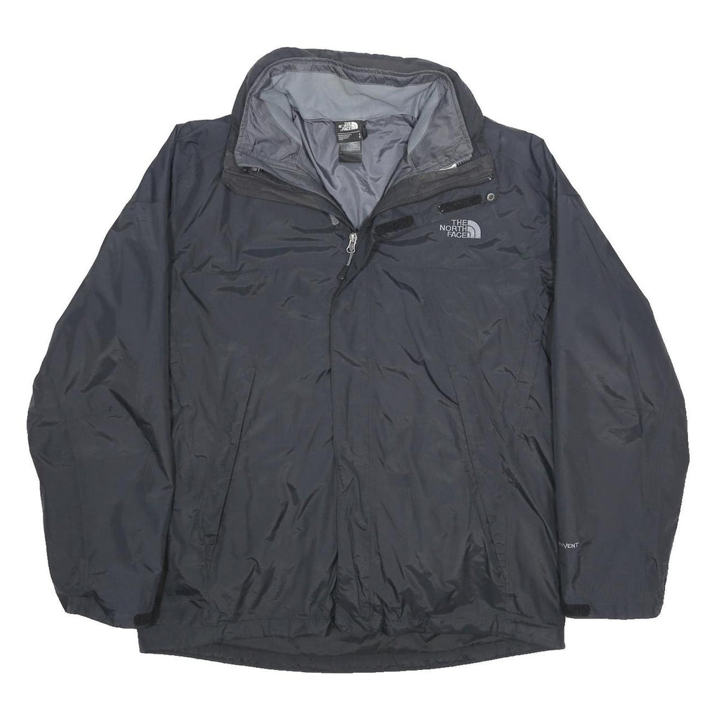 THE NORTH FACE Mens Black Nylon Zip Jacket L HyVent Outdoor Activewear