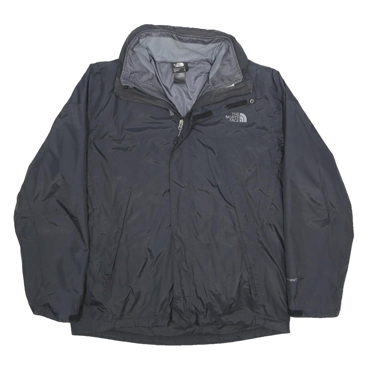 THE NORTH FACE Mens Black Nylon Zip Jacket L HyVent Outdoor Activewear