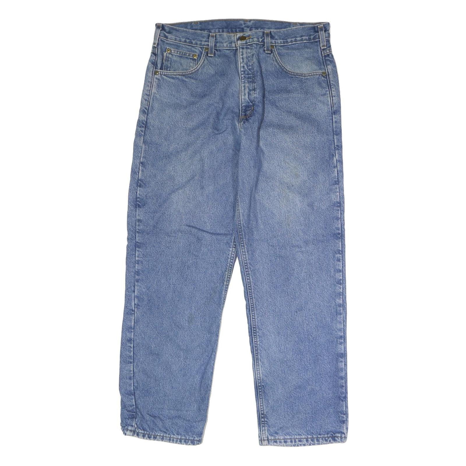 CARHARTT Mens Jeans Blue Relaxed Straight Denim Medium W35 L30 Workwear