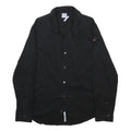 REPLAY Mens Black Plain Shirt M Cotton Blend Long Sleeve Button Closure