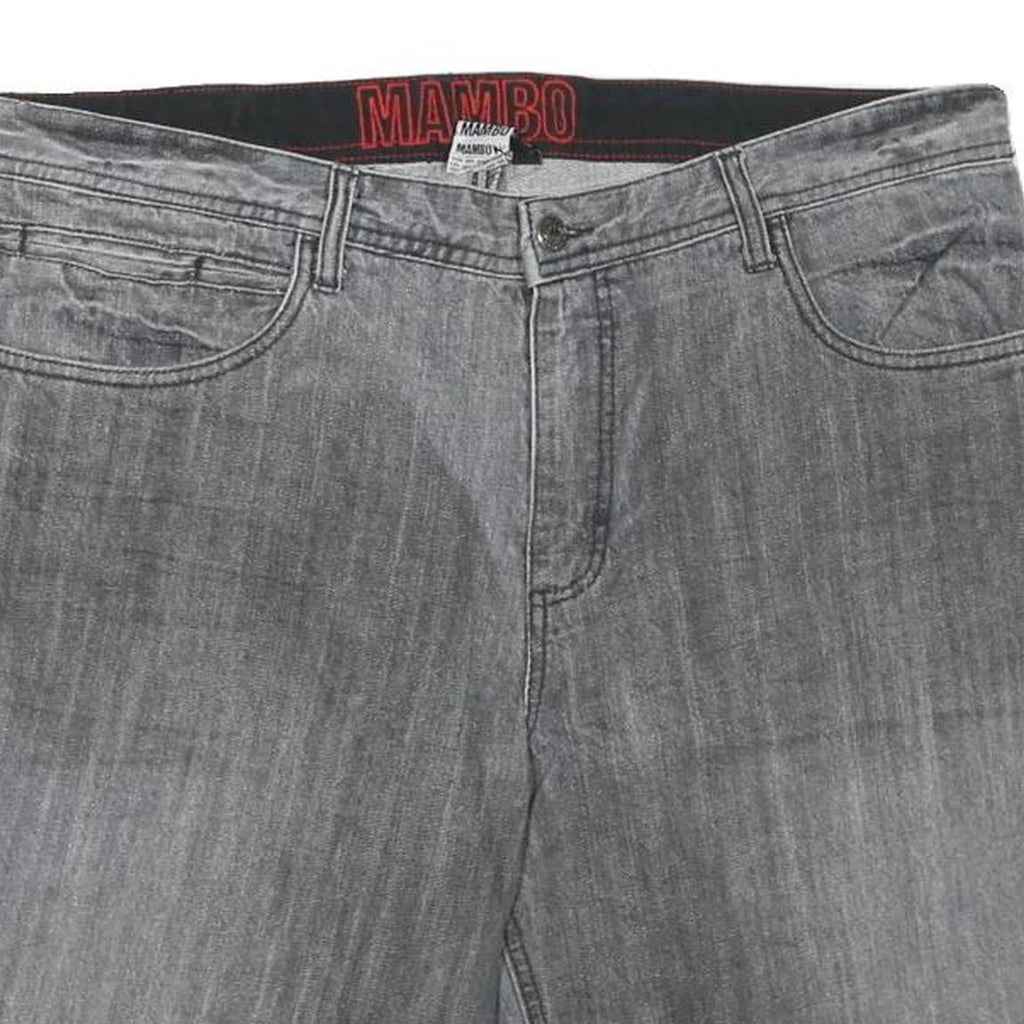 MAMBO Mens Shorts Grey Cotton Blend Casual L W38 Denim Style
