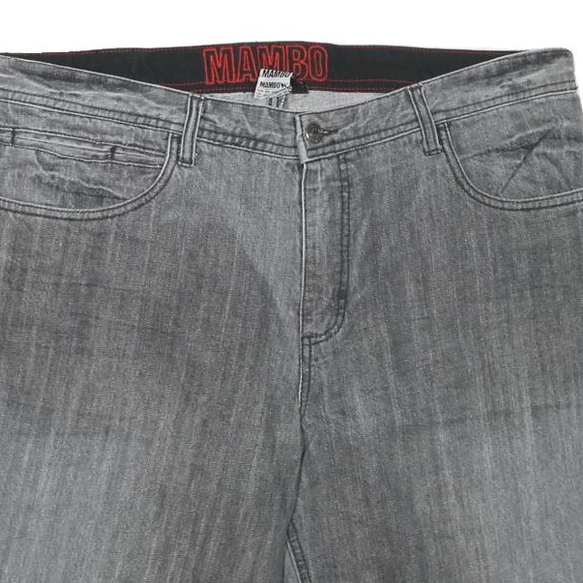 MAMBO Mens Shorts Grey Cotton Blend Casual L W38 Denim Style