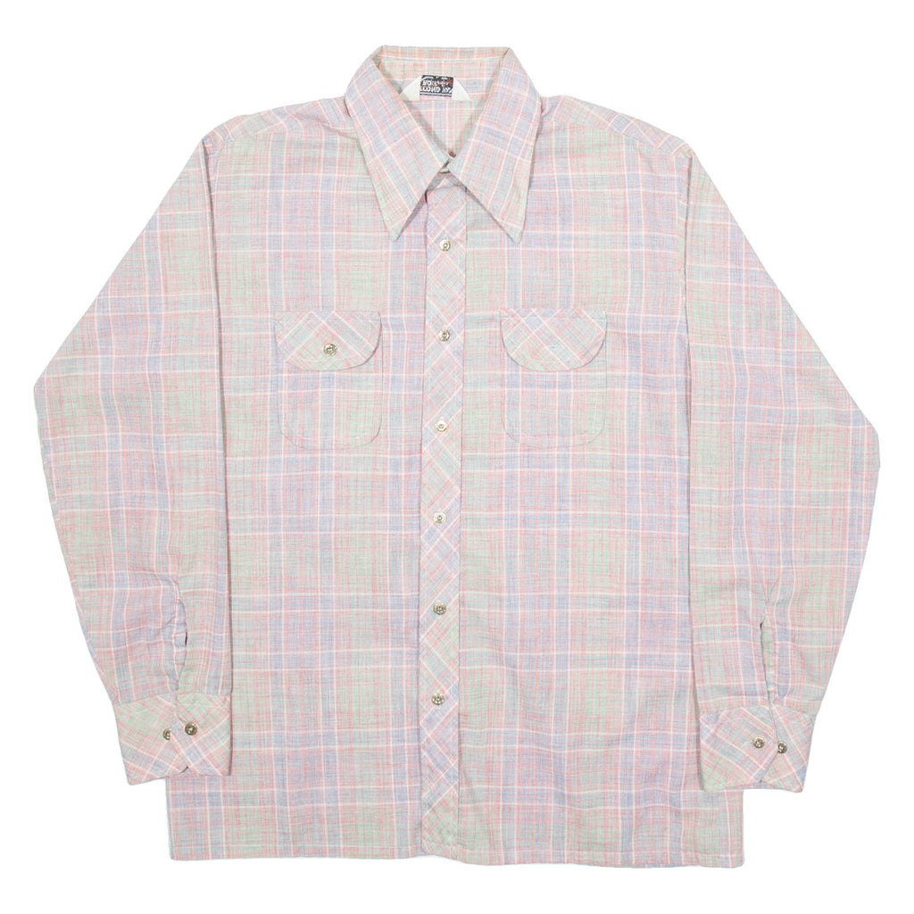 SECOND HAND ROSE Mens Shirt Red Check Long Sleeve L