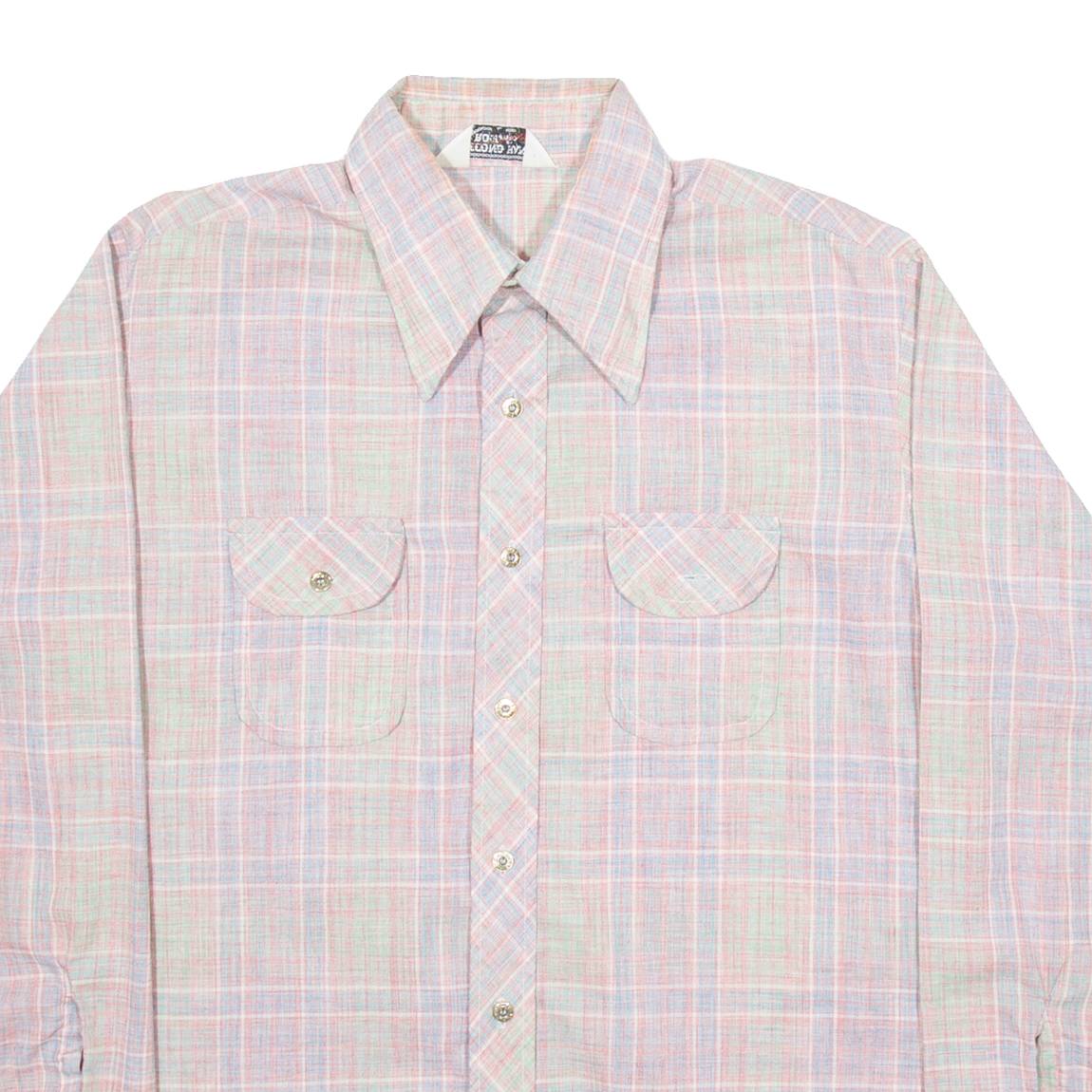SECOND HAND ROSE Mens Shirt Red Check Long Sleeve L