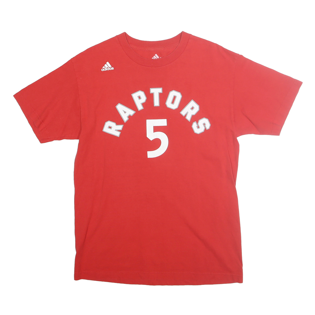 ADIDAS Mens Red Raptors 5 Graphic T-Shirt M Short Sleeve Crew Neck NBA