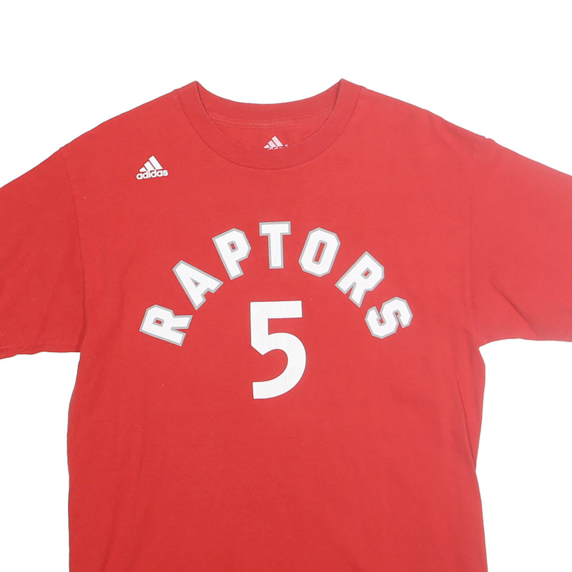 ADIDAS Mens Red Raptors 5 Graphic T-Shirt M Short Sleeve Crew Neck NBA