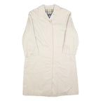 BURBERRY Womens Beige Cotton Classic Coat UK 12 Button Closure Plain Stylish