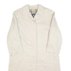 BURBERRY Womens Beige Cotton Classic Coat UK 12 Button Closure Plain Stylish