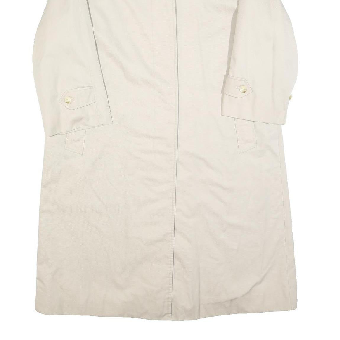 BURBERRY Womens Beige Cotton Classic Coat UK 12 Button Closure Plain Stylish