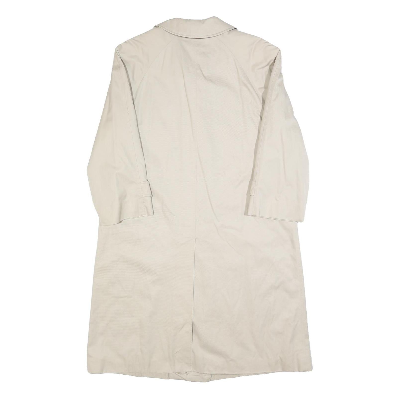 BURBERRY Womens Beige Cotton Classic Coat UK 12 Button Closure Plain Stylish