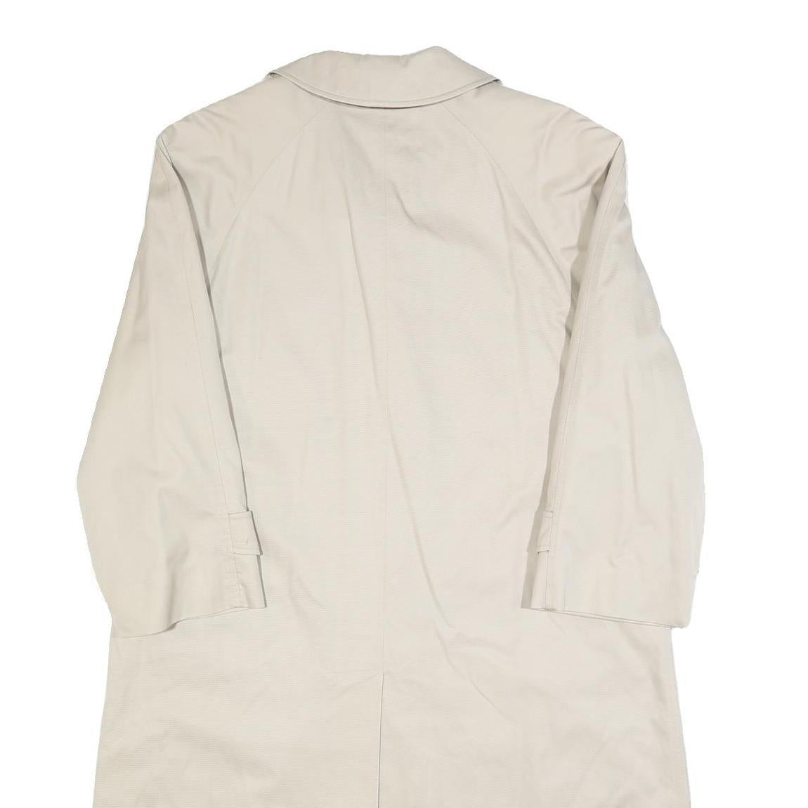 BURBERRY Womens Beige Cotton Classic Coat UK 12 Button Closure Plain Stylish