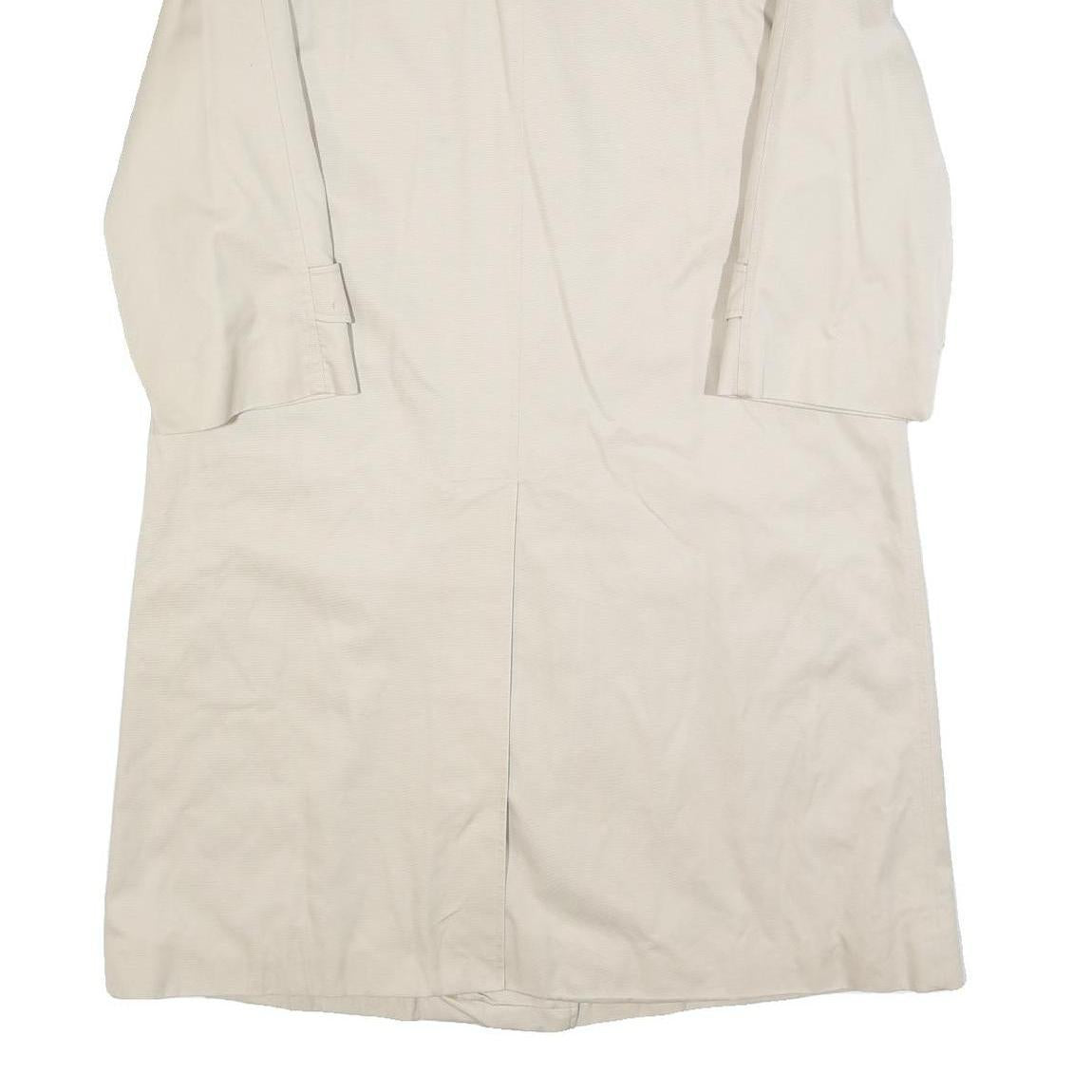 BURBERRY Womens Beige Cotton Classic Coat UK 12 Button Closure Plain Stylish