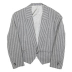 CELLINI Mens Grey & Black Striped Wool Blend Jacket M Woven Button Closure