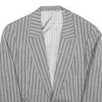 CELLINI Mens Grey & Black Striped Wool Blend Jacket M Woven Button Closure