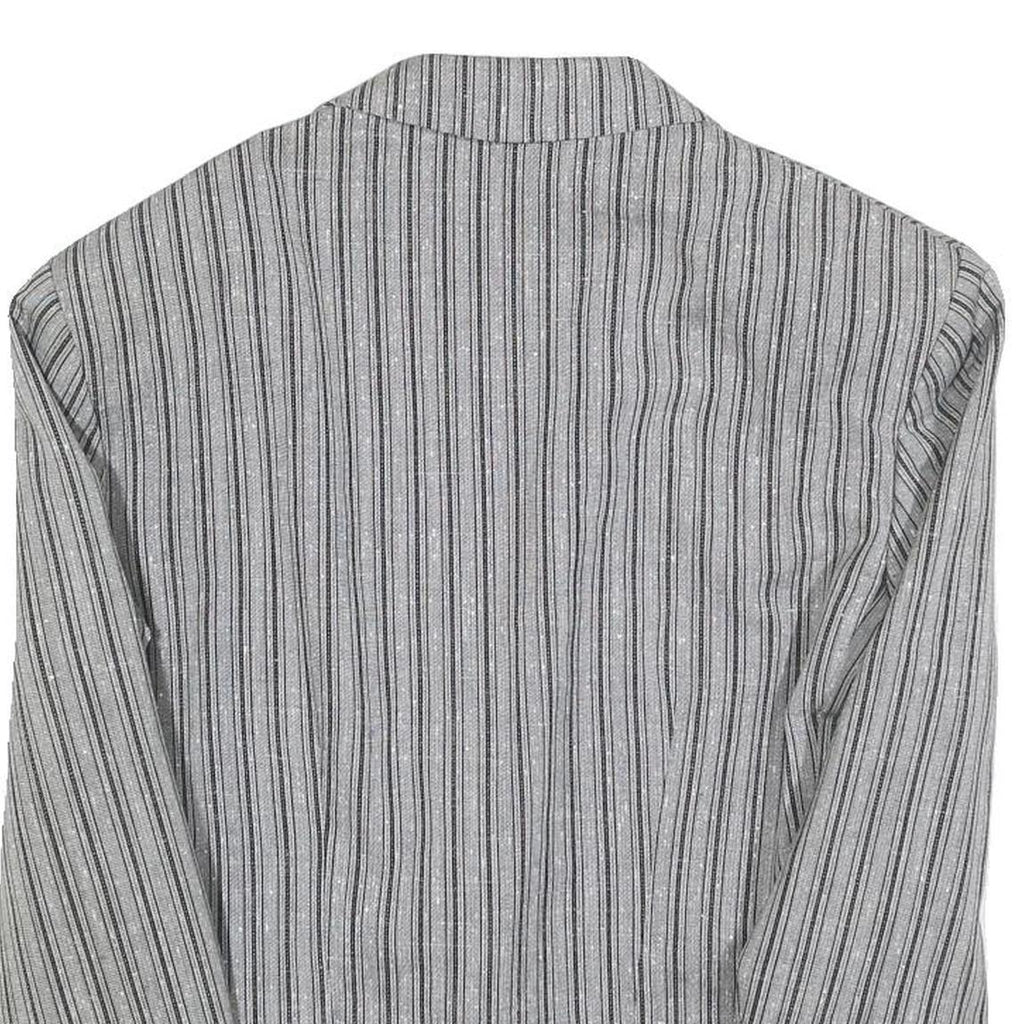 CELLINI Mens Grey & Black Striped Wool Blend Jacket M Woven Button Closure