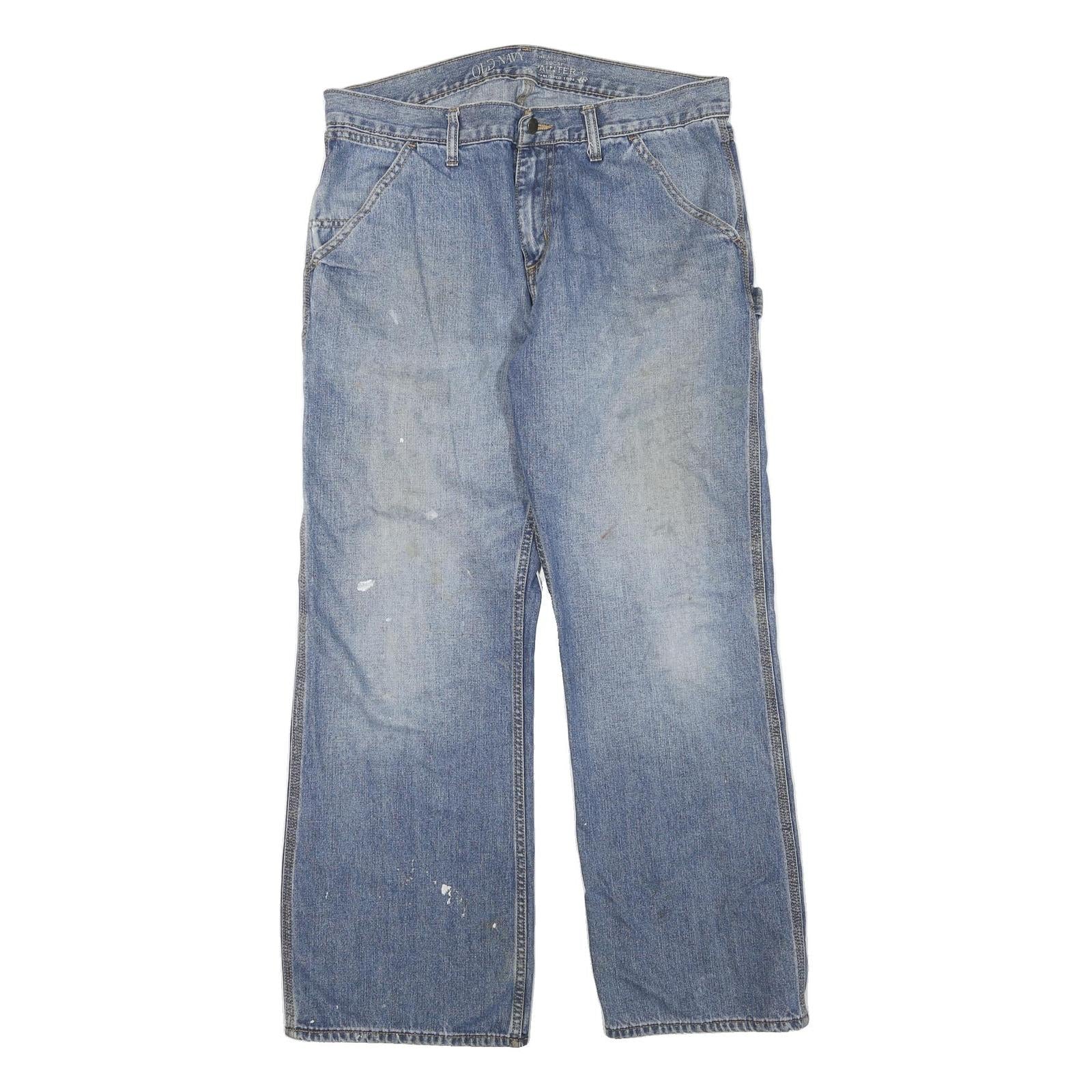 CARHARTT Mens Regular Blue Denim Jeans W36 L32 Workwear Straight Fit Cotton