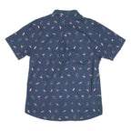 LEVI'S Mens Blue Shirt L Cotton Blend Printed Casual Short Sleeve