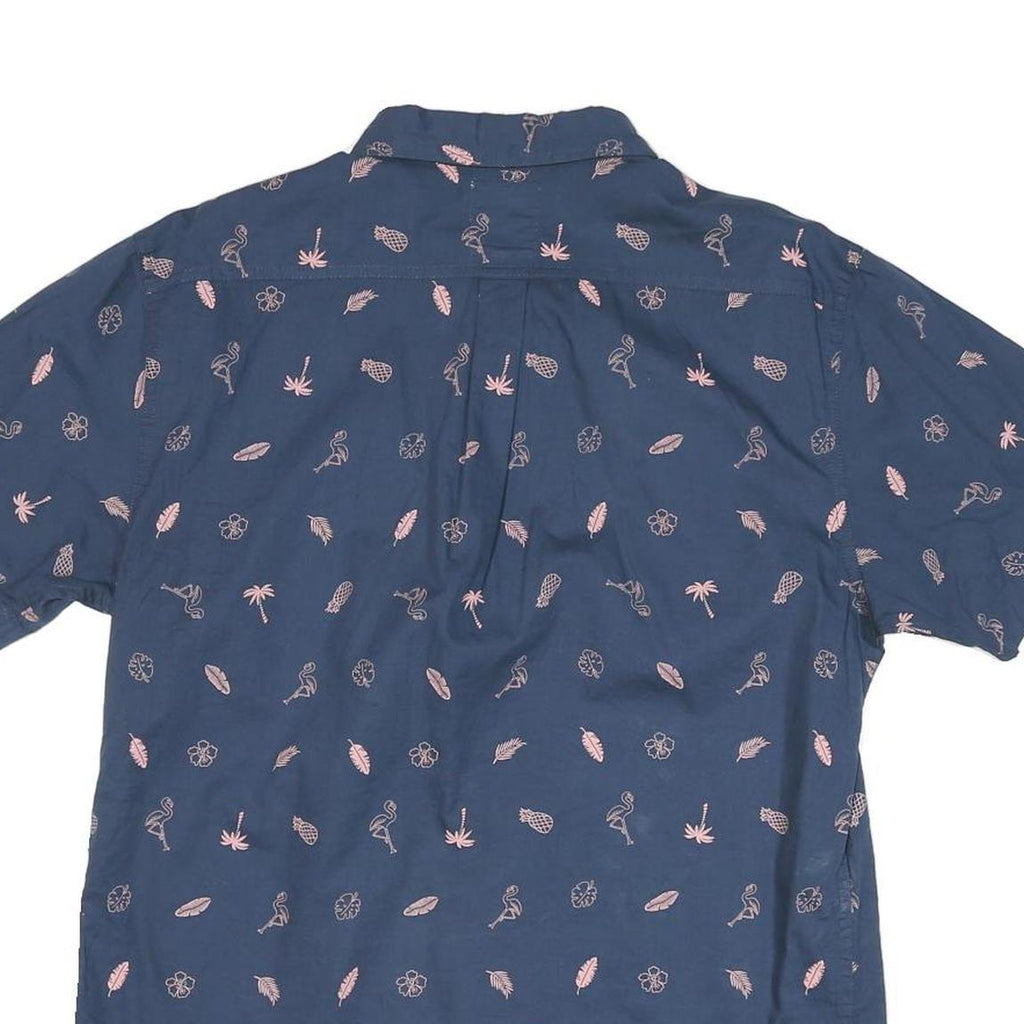 LEVI'S Mens Blue Shirt L Cotton Blend Printed Casual Short Sleeve