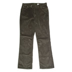 EDDIE BAUER Womens Corduroy Trousers Green Regular Flared W34 L32