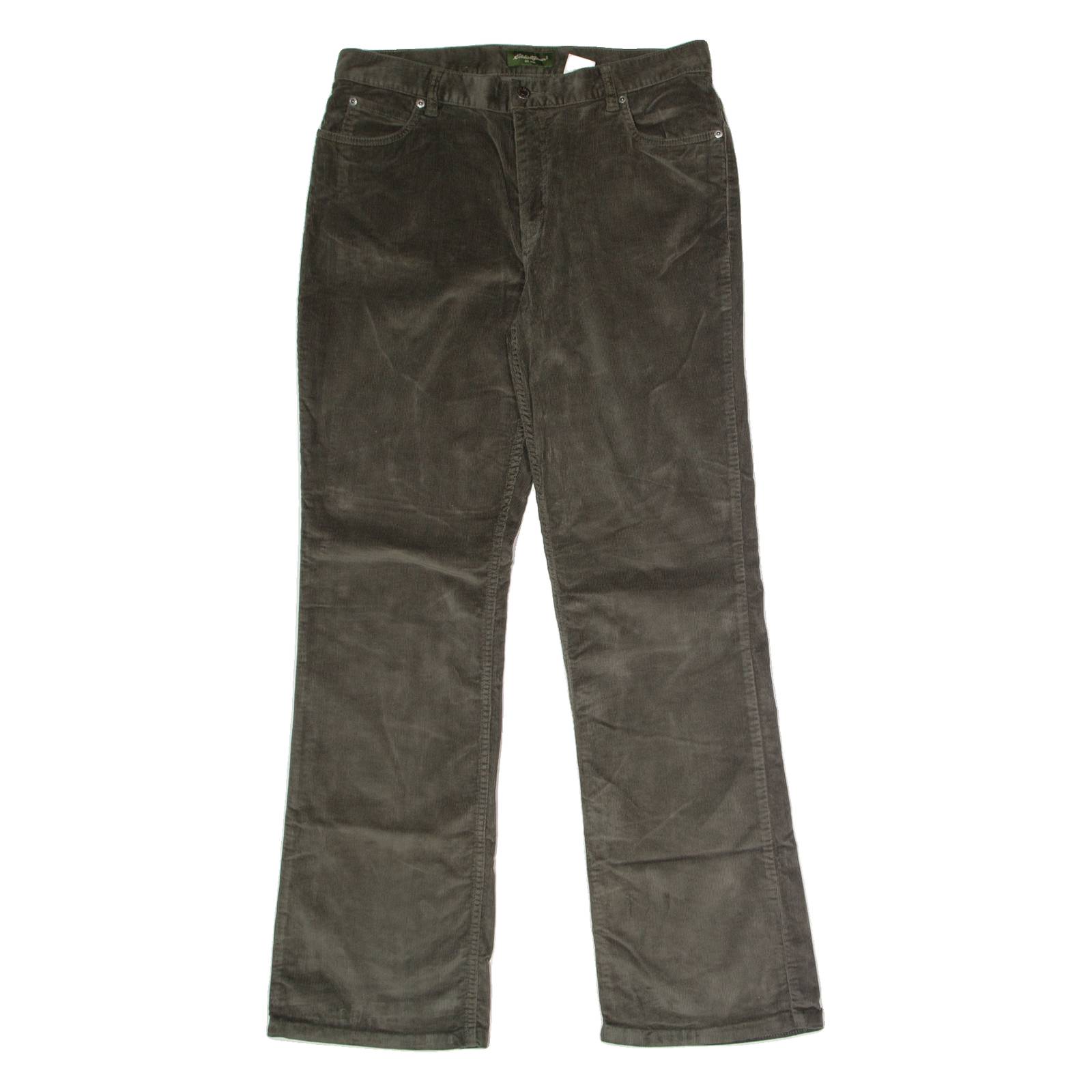 EDDIE BAUER Womens Corduroy Trousers Green Regular Flared W34 L32
