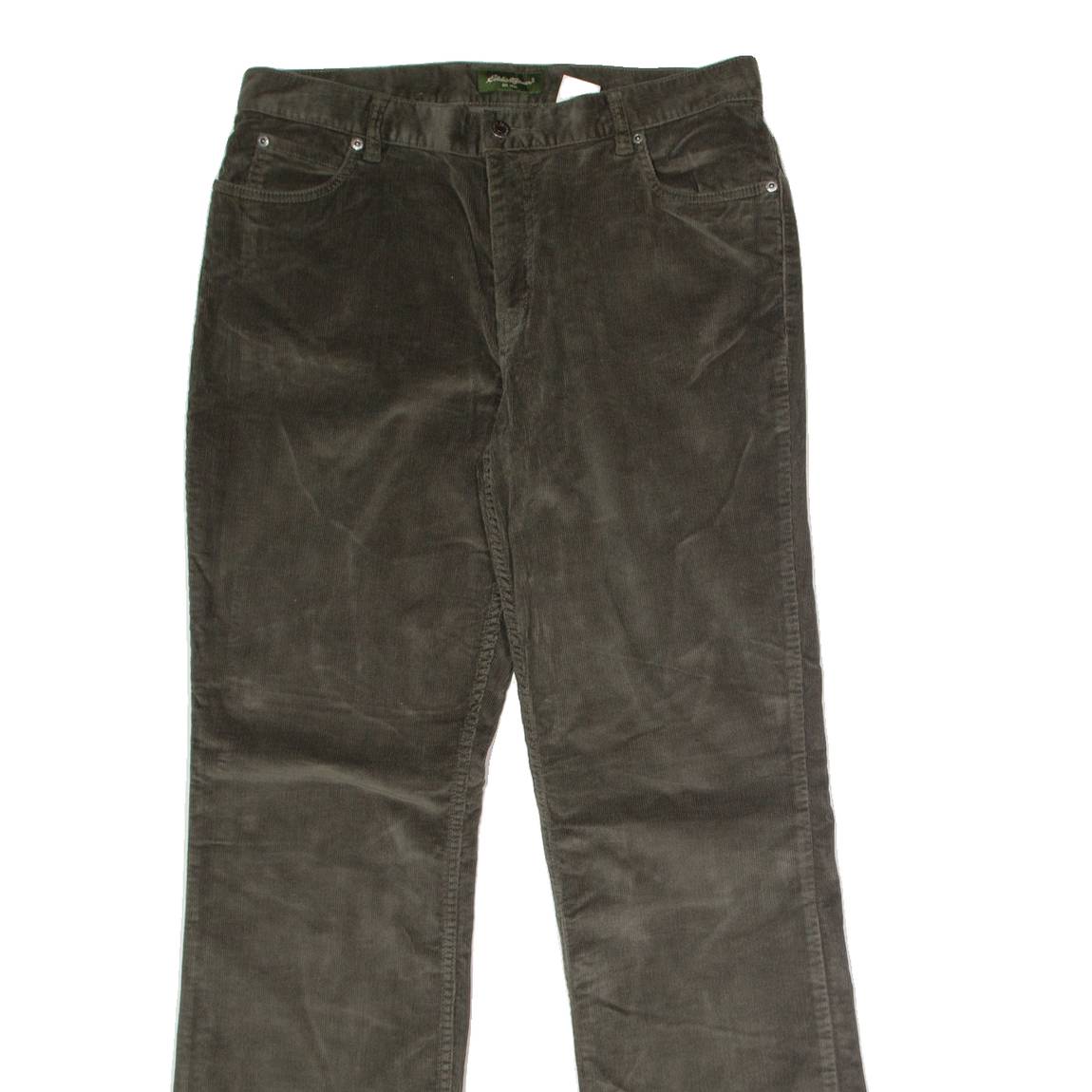 EDDIE BAUER Womens Corduroy Trousers Green Regular Flared W34 L32