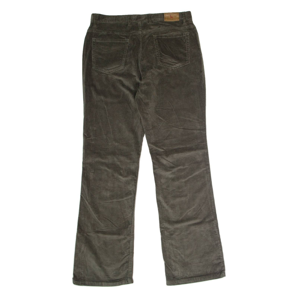 EDDIE BAUER Womens Corduroy Trousers Green Regular Flared W34 L32