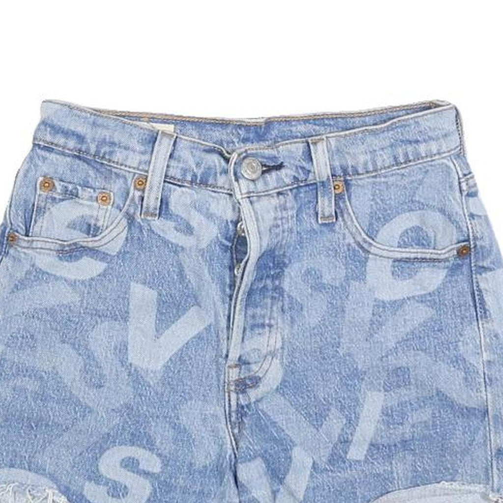 LEVI'S Womens Denim Blue Casual Shorts XXS W23 Cut-Off Frayed Hem