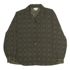 DANA TAYLOR Womens Green Printed Shirt Long Sleeve Collared M Polyester Top