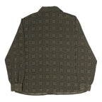 DANA TAYLOR Womens Green Printed Shirt Long Sleeve Collared M Polyester Top