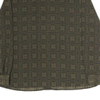 DANA TAYLOR Womens Green Printed Shirt Long Sleeve Collared M Polyester Top