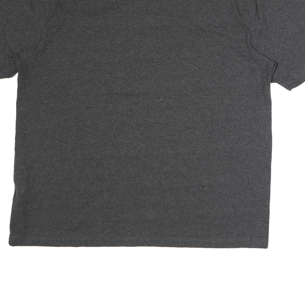 CARHARTT Mens Grey Henley T-Shirt XL Crew Neck Cotton Logo Pocket Casual