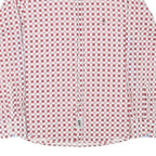 TOMMY HILFIGER Mens Red & White Check Shirt M Cotton Blend Button Long Sleeve