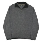 EDDIE BAUER Mens Grey Black Patterned Pullover Jumper Crew Neck Cotton Blend L