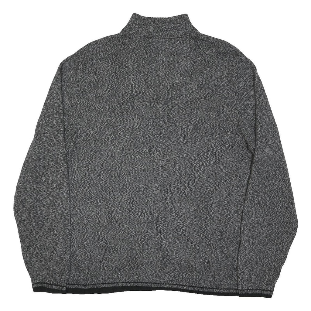 EDDIE BAUER Mens Grey Black Patterned Pullover Jumper Crew Neck Cotton Blend L