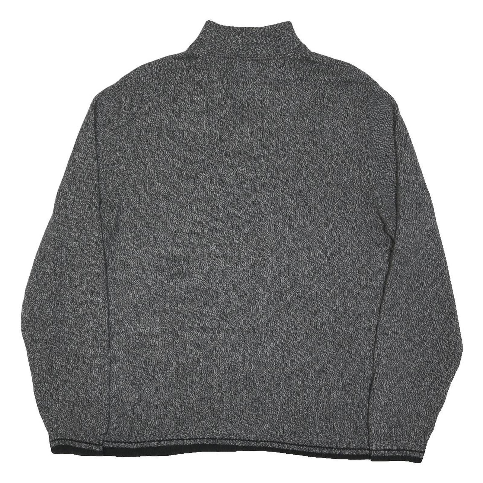 EDDIE BAUER Mens Grey Black Patterned Pullover Jumper Crew Neck Cotton Blend L