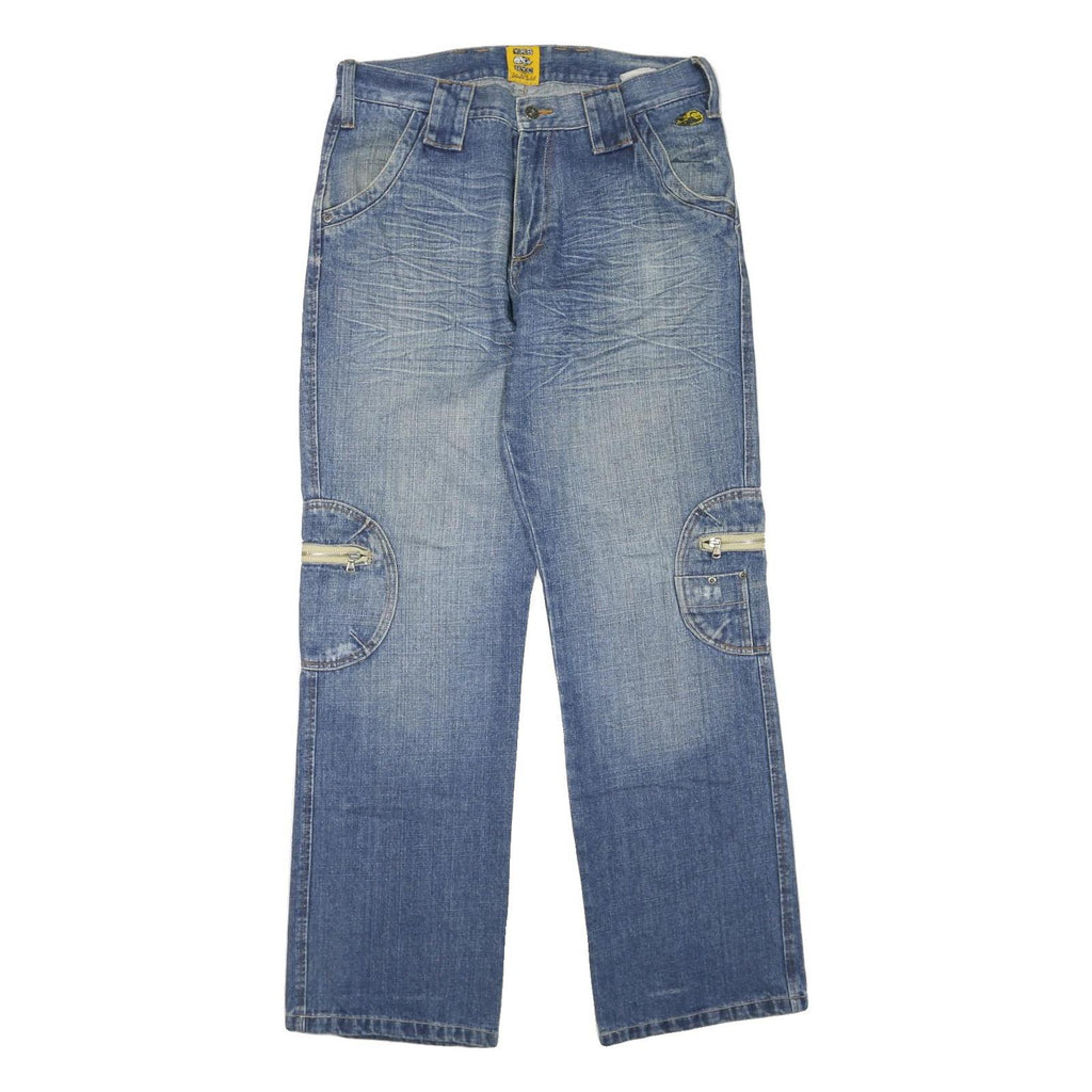 YRB NYC Mens Jeans Blue Regular Straight Denim Medium W36 L35 Utility Pockets
