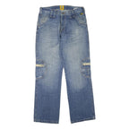 YRB NYC Mens Jeans Blue Regular Straight Denim Medium W36 L35 Utility Pockets