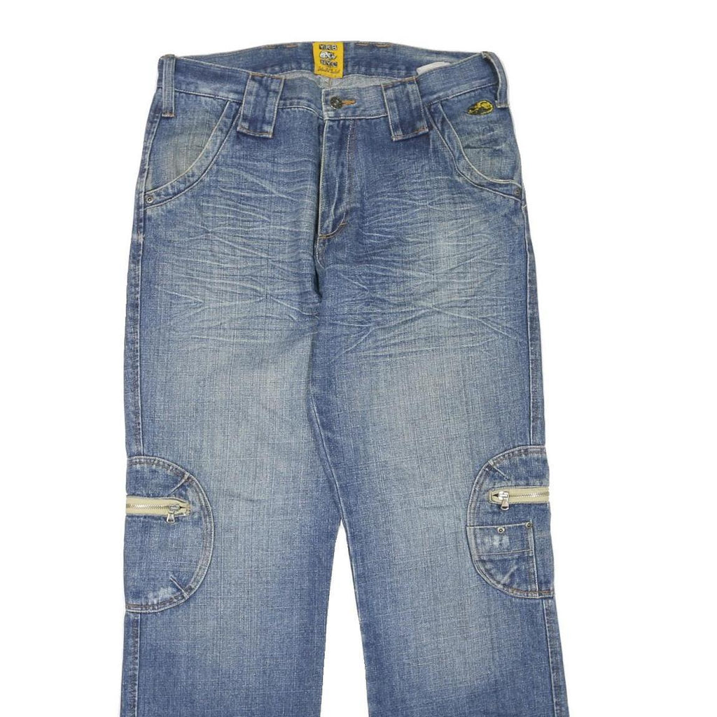 YRB NYC Mens Jeans Blue Regular Straight Denim Medium W36 L35 Utility Pockets