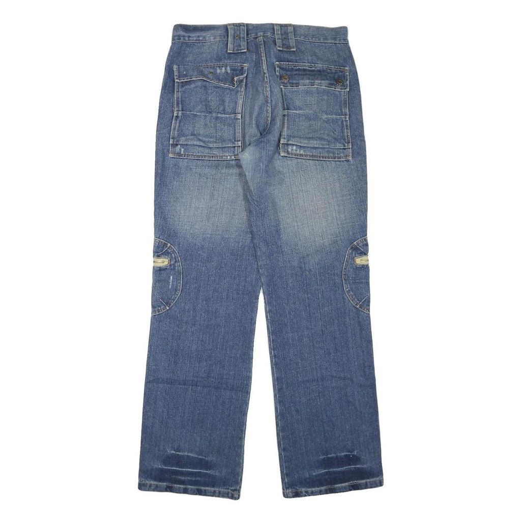 YRB NYC Mens Jeans Blue Regular Straight Denim Medium W36 L35 Utility Pockets