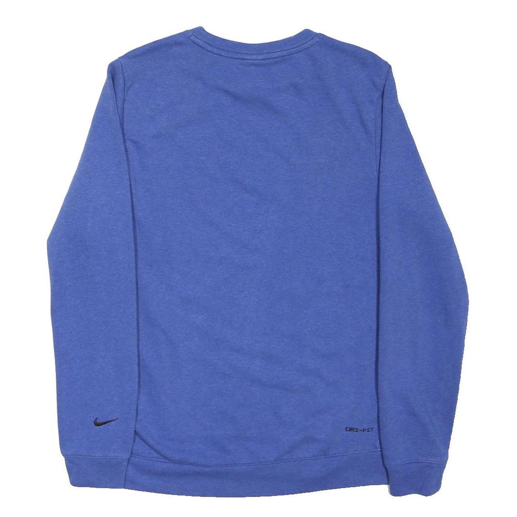 NIKE Mens Blue Track Club Crew Neck S Cotton Blend Casual Sweatshirt