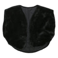 Womens Black Faux Fur Jacket S Polyester Blend Sleeveless Plain Soft Warm