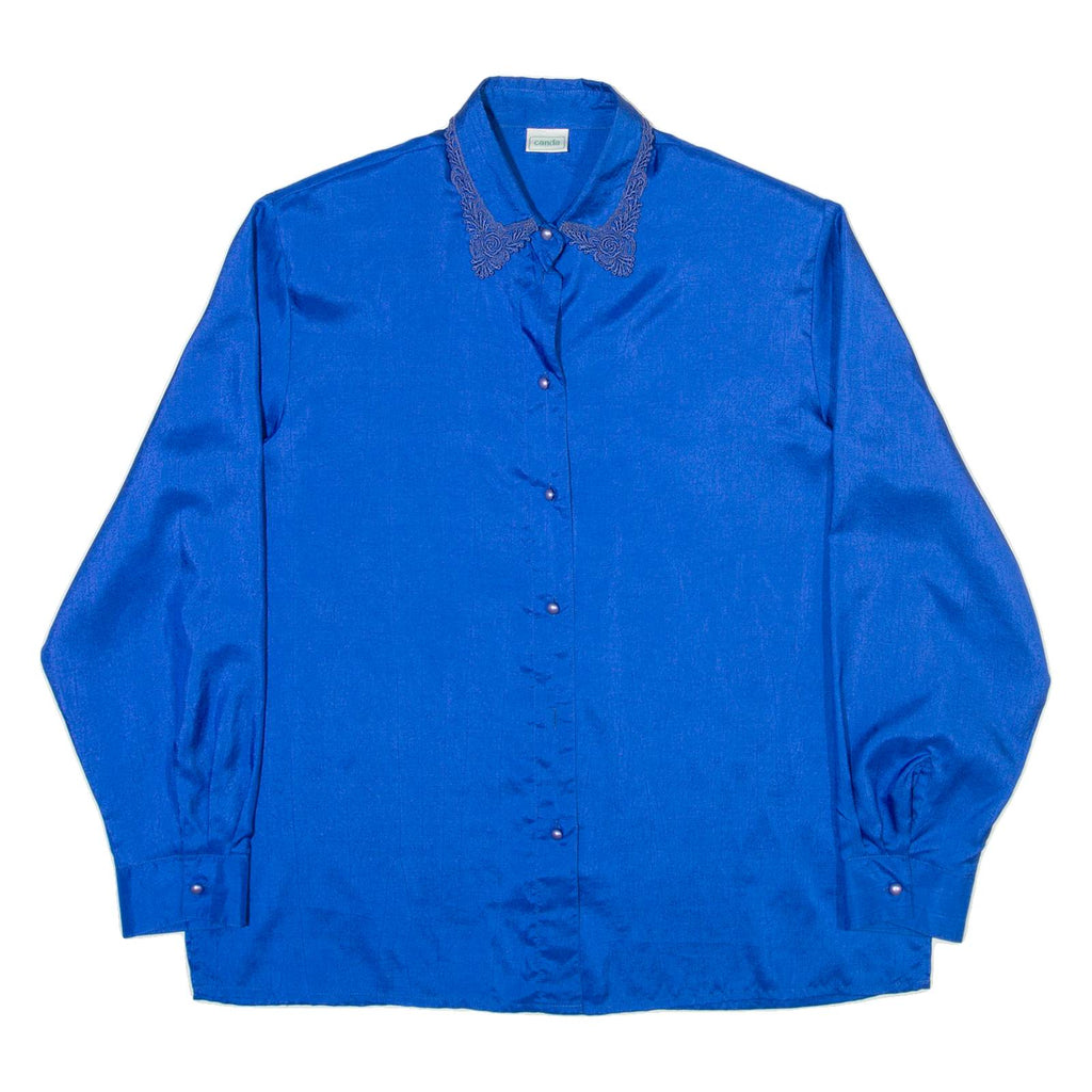 CANADA Womens Plain Shirt Blue Long Sleeve M
