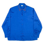 CANADA Womens Plain Shirt Blue Long Sleeve M