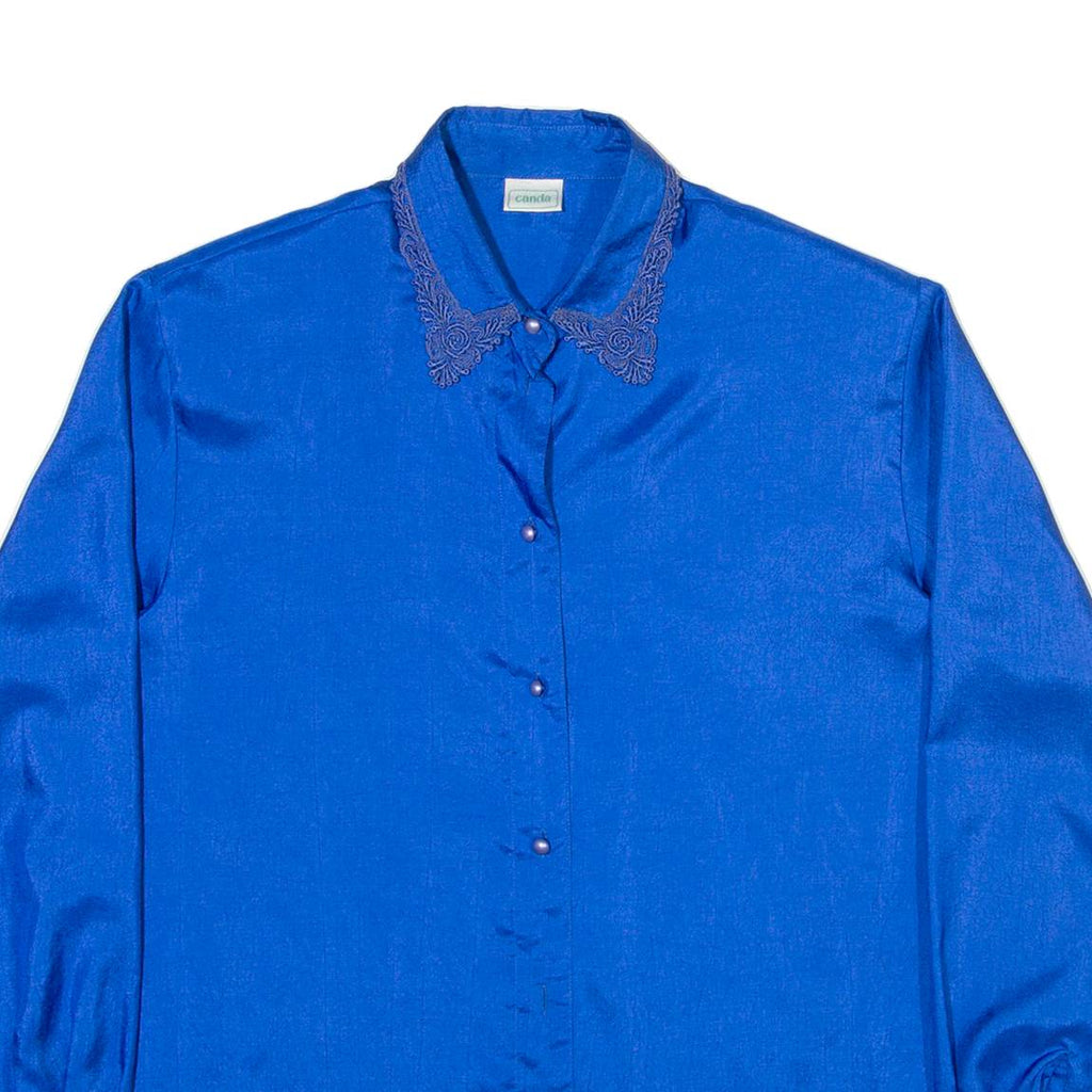 CANADA Womens Plain Shirt Blue Long Sleeve M