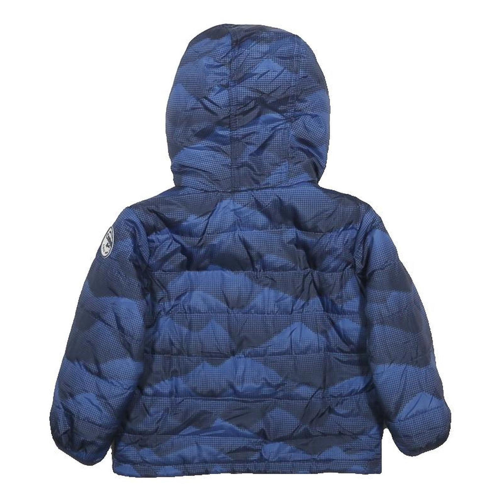 OSH KOSH Boys Blue Printed Jacket 2Y Polyester Hooded Zip Up Warm Outerwear