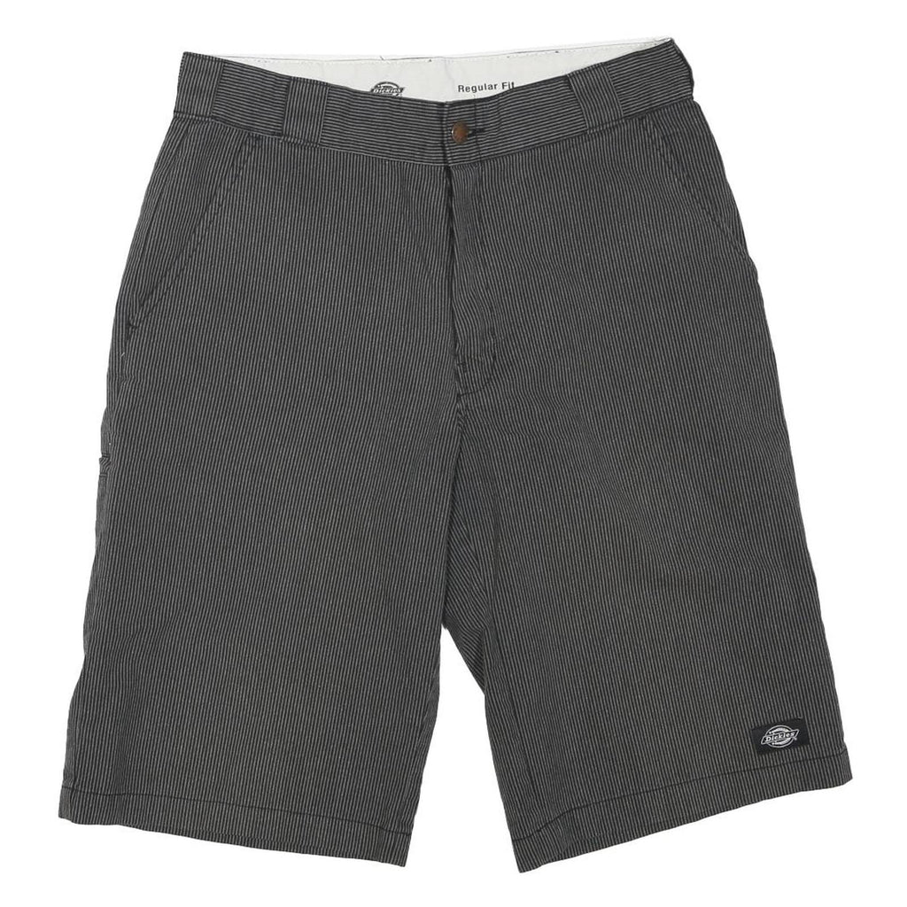 DICKIES Mens Grey Pinstripe Casual Shorts M W30 Workwear Cotton Blend