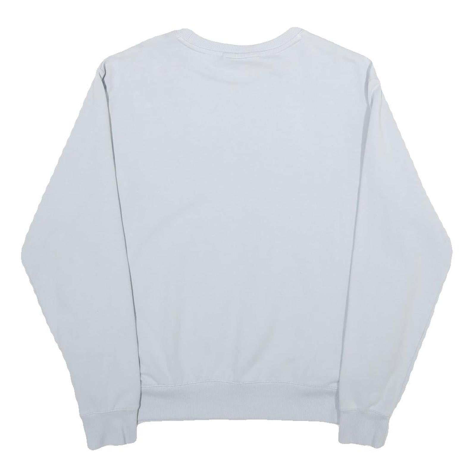 FILA Womens White Sweatshirt Crew Neck L Cotton Blend Casual Pullover